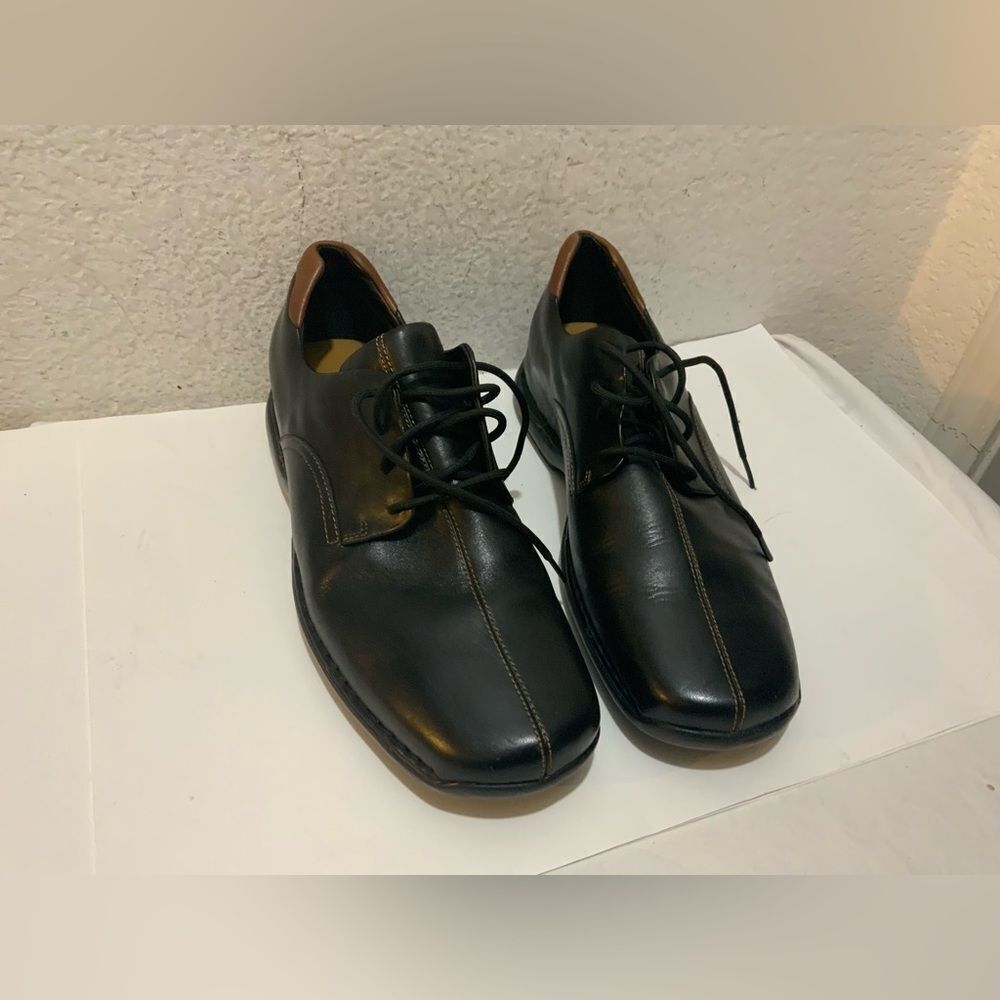 Cole Haan Zeno Lace II Mens 12 M Black Leather Oxfords Comfort Shoes Split Toe
